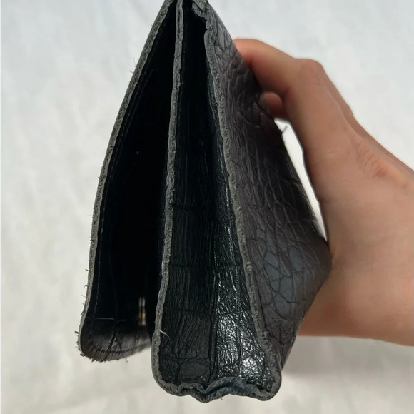 Rare Barbara Rihl Women Black Crocodile Leather Clutch One Size - Picture 6 of 8
